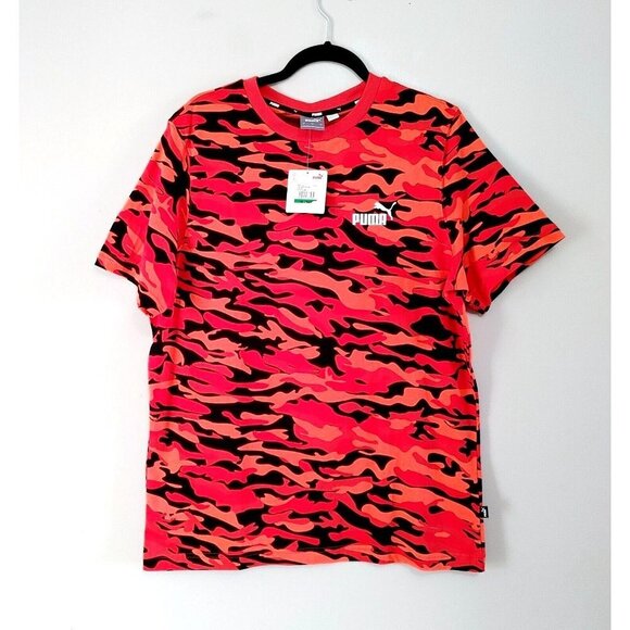 PUMA Other - PUMA Camo AOP Tee  Burnt Orange Red Cotton T Shirt Size Large NEW